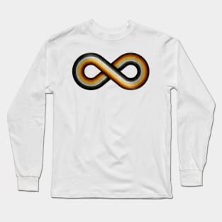 Large Infinity Symbol Striped with Gay Bear Pride Flag Long Sleeve T-Shirt